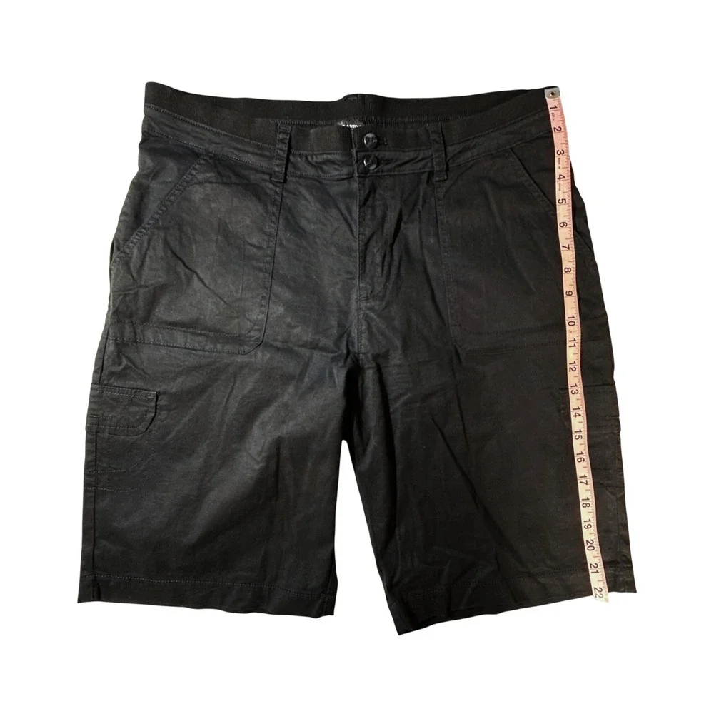 Lee Cargo Shorts Womens 16‎ Black  Relaxed Fit Mid Rise Utility Pocket